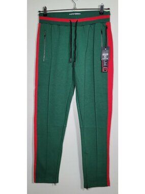K.R.E.A.M. Unisex Green with red stripe  track sweat causal pants New /Tag